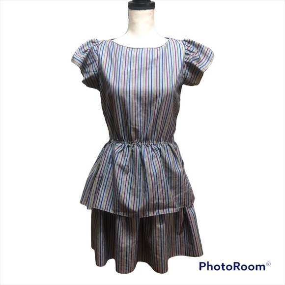 Vintage striped Joni Blair tiered dress - Picture 1 of 3